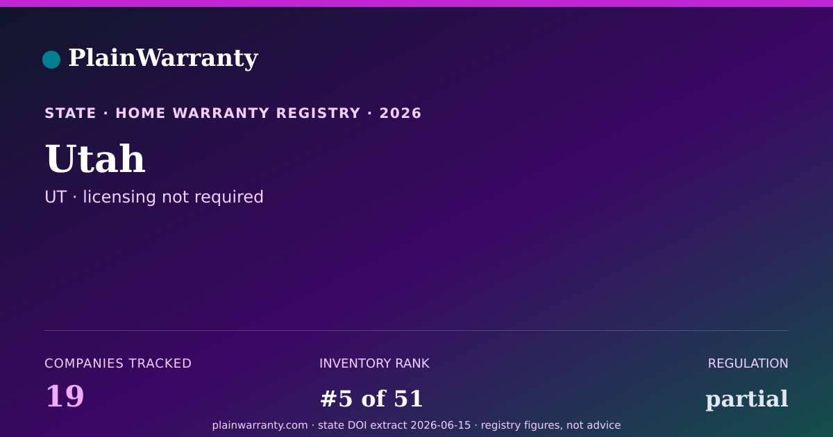 Shareable card for Utah warranty registry card