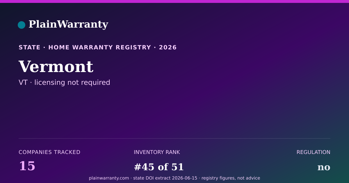Shareable card for Vermont warranty registry card